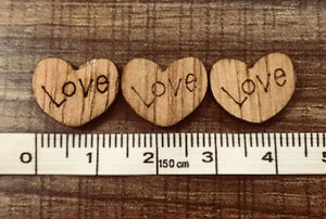 Love Heart Shaped Wooden Confetti Table Scatters