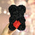 Luxury Everlasting Rose Teddy Bear with Gift Box - Black Bear with Red Heart