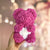 Luxury Everlasting Rose Teddy Bear with Gift Box - Hot Pink Bear with White Heart