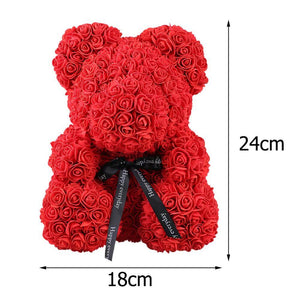 Luxury Everlasting red Rose Teddy Bear with Gift Box