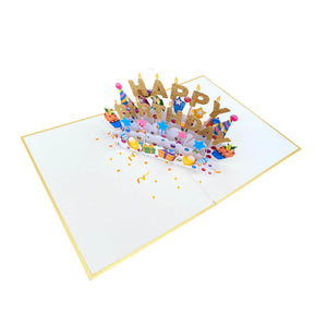 Luxury Gold Glitter Happy Birthday with Presents Pop Up Card