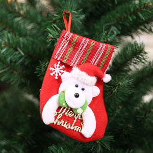 Merry Christmas Mini Sock Stocking Hanging Ornament - Polar Bear