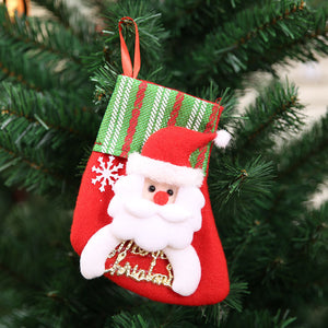 Merry Christmas Mini Sock Stocking Hanging Ornament - Santa Claus