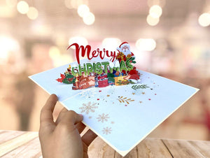 Merry Christmas Santa with Xmas Presents 3D Pop Up Card