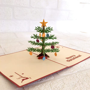 Handmade Christmas Tree with Decorative Ornaments Pop Up Greeting Card - Pop Up Xmas Cards