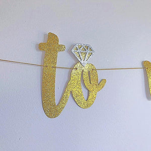 MISS TO MRS Gold Glitter Bachelorette Party Banner - Online Party Supplies