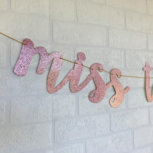 MISS TO MRS Rose Gold Glitter Bachelorette Party Banner - Online Party Supplies