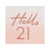 Ginger Ray Rose Gold Foiled Watercolour Hello 21 Birthday Napkins