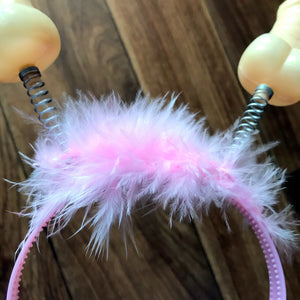 Naughty Hen Party Pink Penis with Fur Boppers Headband - Bachelorette Party Supplies - Online Party Supplies