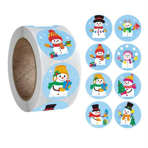 Style O - Round Christmas Stickers For Kids - Christmas Gift Packaging and Wrapping Supplies