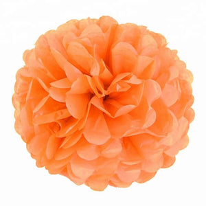 Orange Tissue Paper Pom Poms Pompoms Balls Flowers Party Hanging Decorations