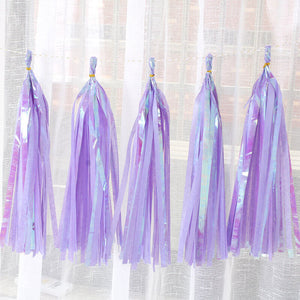 Online Party Supplies Iridescent Lilac Purple Tassel Garland (Pack of 5)