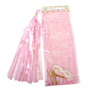 Online Party Supplies Iridescent Blush Pink Tassel Garland (Pack of 5)