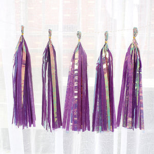 Online Party Supplies Iridescent Eggplant Purple Tassel Garland (Pack of 5)