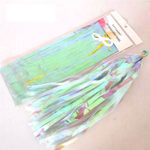 Online Party Supplies Iridescent grey Tassel Garland (Pack of 5)