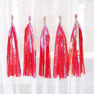 Online Party Supplies Iridescent Red Tassel Garland (Pack of 5)