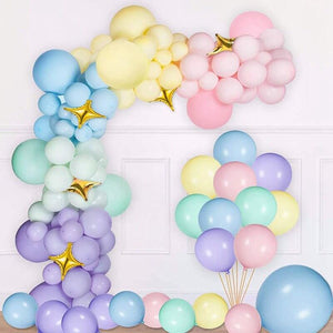 195pcs Balloon Garland DIY Kit - Pastel Rainbow with Gold Stars - #28