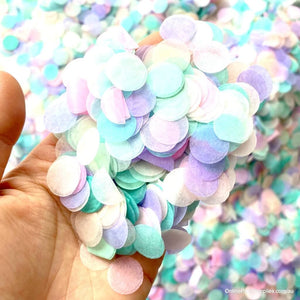 20g Round Circle Tissue Paper Party Confetti Table Scatters - Pastel Rainbow