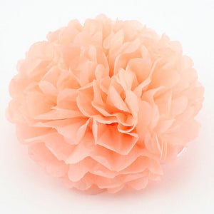 peach Tissue Paper Pom Poms Pompoms Balls Flowers Party Hanging Decorations
