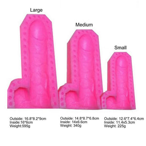 Online Party Supplies 3D Penis Shaped Silicone Candle Soap Chocolate Mold 3 sizes (small, medium, large)