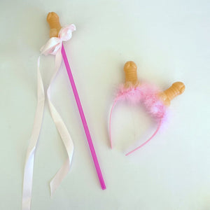 Naughty and Sexy Hen Party Nude Penis Wand and Fur Boppers Headband