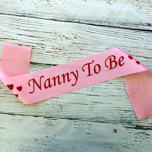 Online Party Supplies Pink Nanny To Be Baby Shower Satin Sash One size fits most