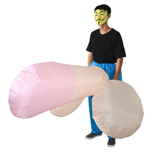Jumbo Inflatable Hen Party Penis Costume - Pink & Beige