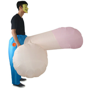 Jumbo Inflatable Hen Party Penis Costume - Pink & Beige