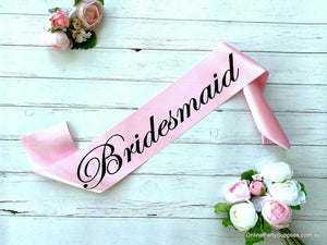Pink 'Bridesmaid' Satin Sash - Bachelorette Party Sash