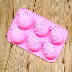 Pink Easter Egg Chocolate Silicone Mold - 6 Cavities