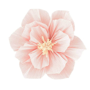 Pink White Crepe Paper Peony Flower Head Arrangement for Wall Decorations - Wedding Backdrop, Wall Centrepiece Home Decor & Party Decorations