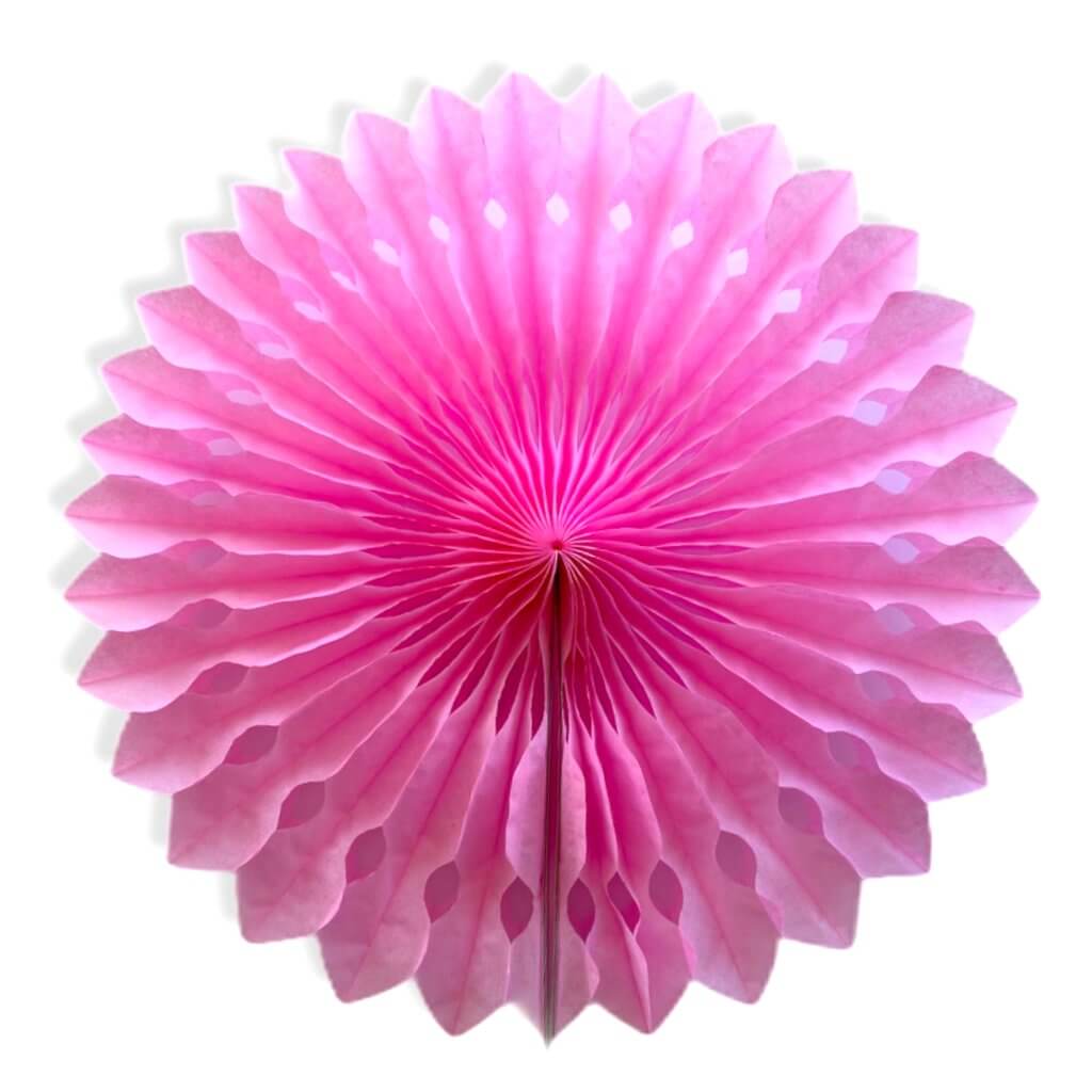 Decorative classic pink Round Tissue Paper Fan
