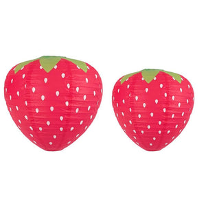 red Strawberry Shaped Paper Lantern - 2 Sizes