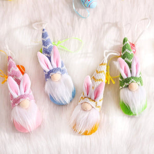 4pcs Plush Easter Bunny Gnome Hanging Ornaments - T