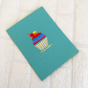 Handmade Online Party Supplies Rainbow Cupcake 3D Pop Up Birthday Card cover