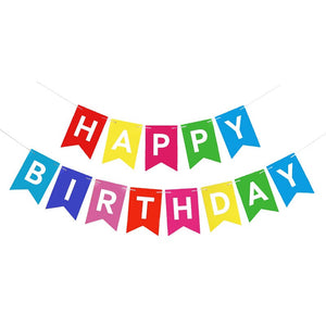 Online Party Supplies Rainbow Happy Birthday Paper Banner Party Decorations