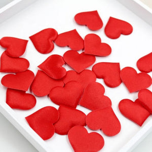 100pcs Heart Fabric Confetti Table Scatters - Red