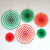 Red & Green Hanging Paper Fan Decorations (Set of 6)