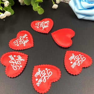 I Love You Heart Fabric Confetti Table Scatters - Red
