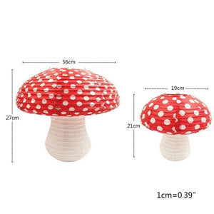 Red Mushroom Shaped Paper Lantern - 2 Sizes