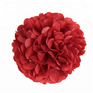 Red Tissue Paper Pom Poms Pompoms Balls Flowers Party Hanging Decorations