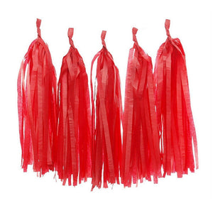 red Tissue Paper Tassel Garlands - Online Party Supplies