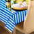 Metallic Plastic Rectangular Blue & White Stripe Table Cover