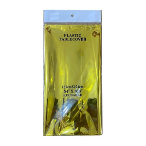 Rectangular Metallic Gold Foil Tablecloth Cover - 137x274cm