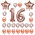 Rose Gold Birthday Number 16 Foil Balloon Bouquet (Pack of 24pcs) - Online Party Supplies
