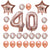 Rose Gold Birthday Number 40 Foil Balloon Bouquet (Pack of 24pcs) - Online Party Supplies