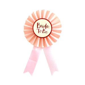 Baby Pink Bride To Be Ribbon Rosette Badge