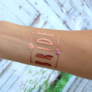 Rose Gold Bride Tribe Hen Party Temporary Tattoos (Pack of 12)