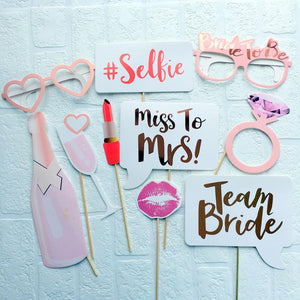 Rose Gold Foil Team Bride Miss to Mrs Bachelorette Party Photo Booth Props - Online Party Supplies