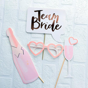 Rose Gold Foil Team Bride Miss to Mrs Bachelorette Party Photo Booth Props - Online Party Supplies